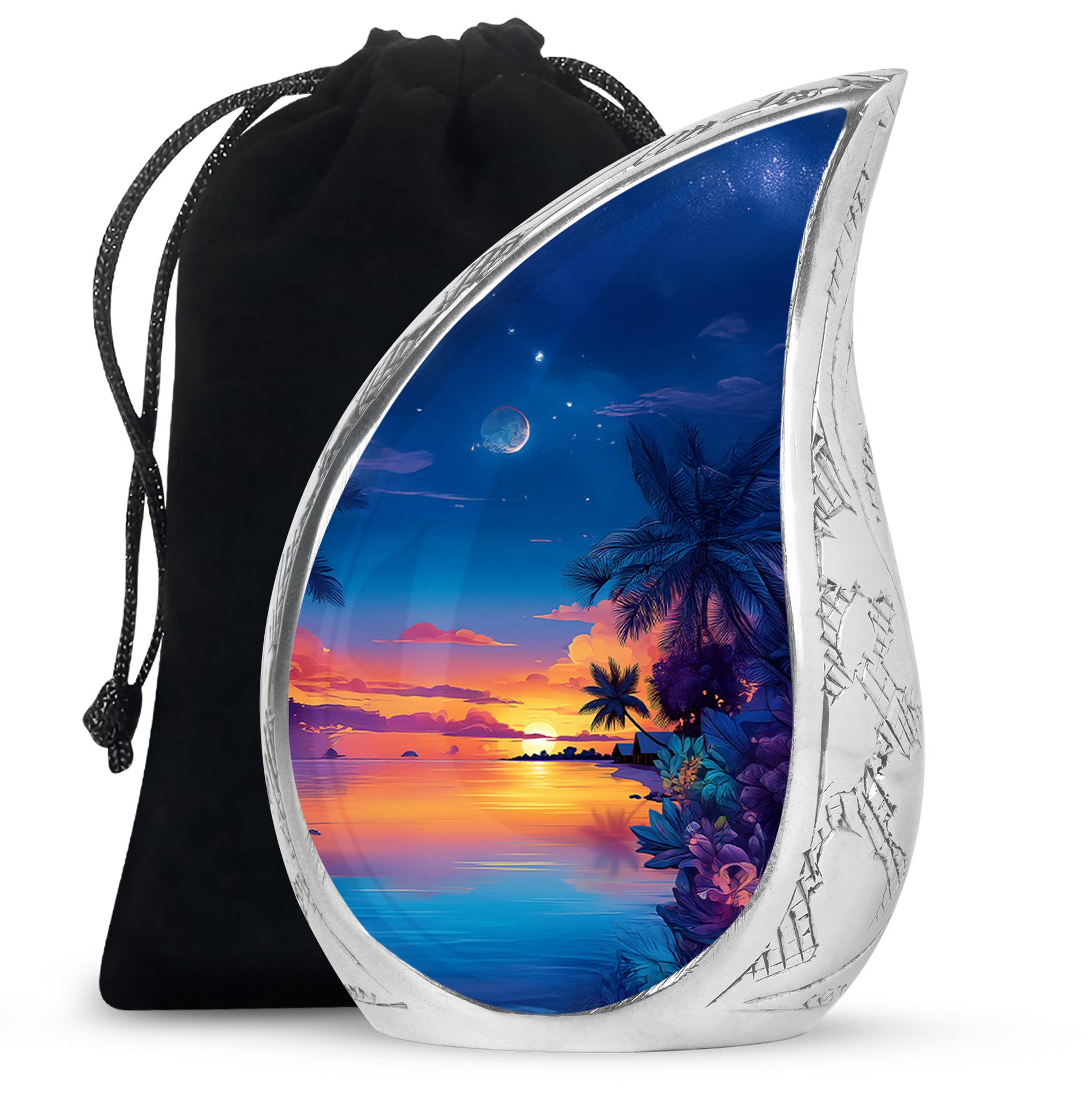 Beautiful Sunset Mermorial Urn - Artistic Funeral Urn For Human Ashes