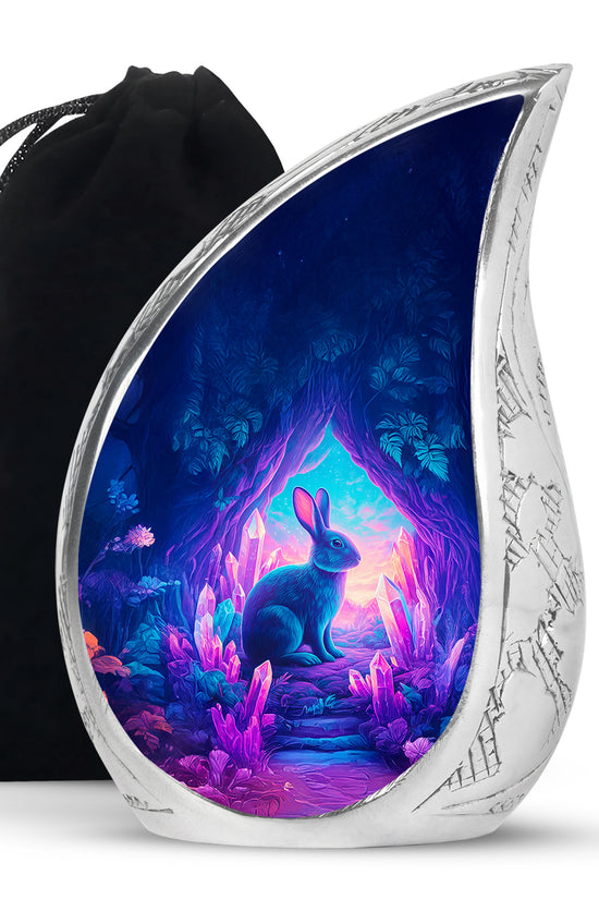 Mystic Rabbit Funeral Urn - Fantasy Crystal Cremation Urn For Burial