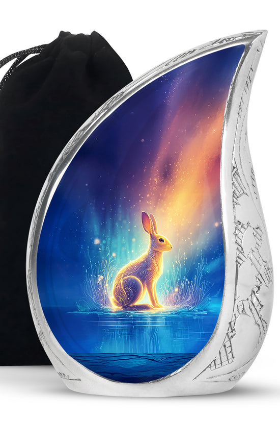 Golden Light Rabbit Cremation Urn - Peaceful Glow Memorial Urn For Human Ashes