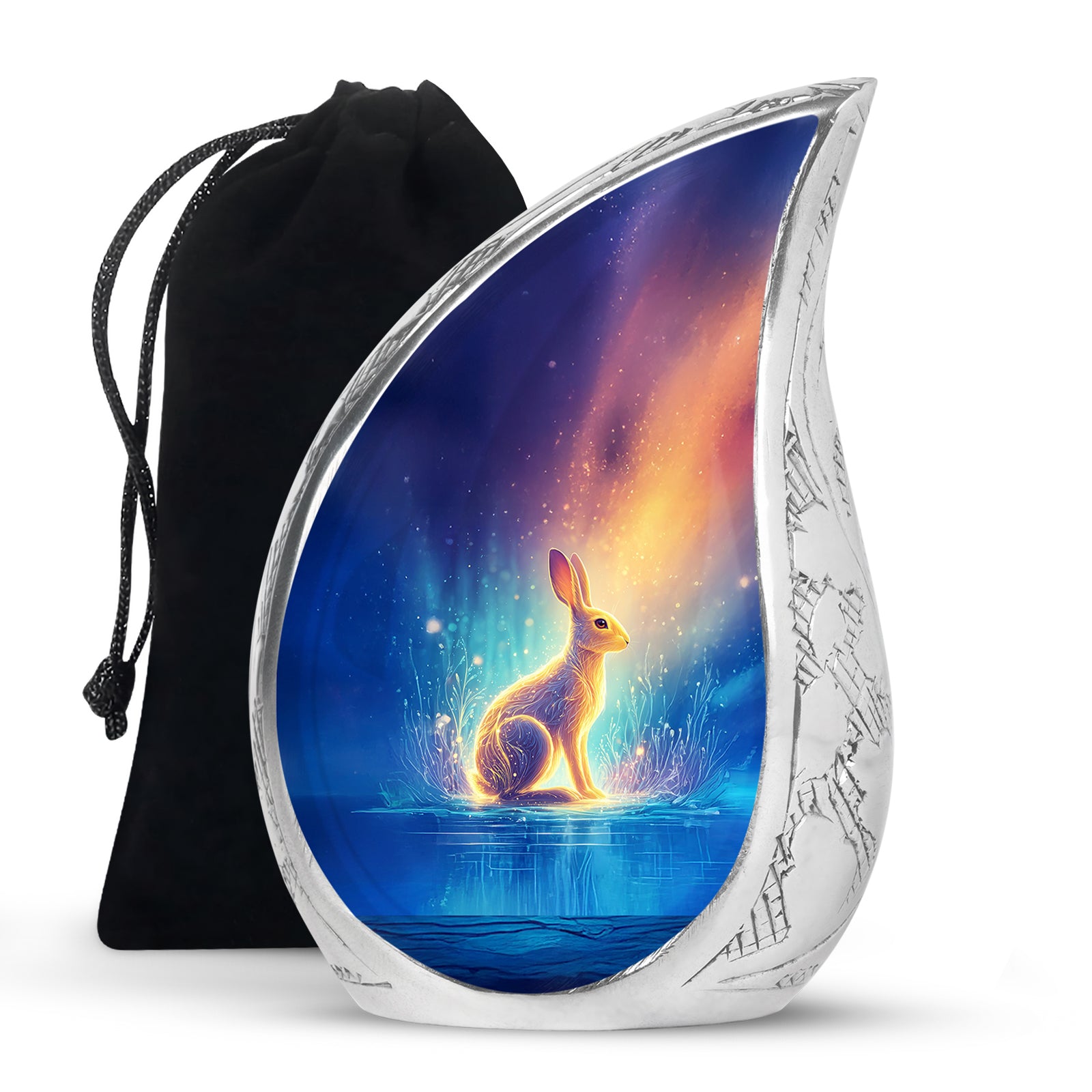 Golden Light Rabbit Cremation Urn - Peaceful Glow Memorial Urn For Human Ashes