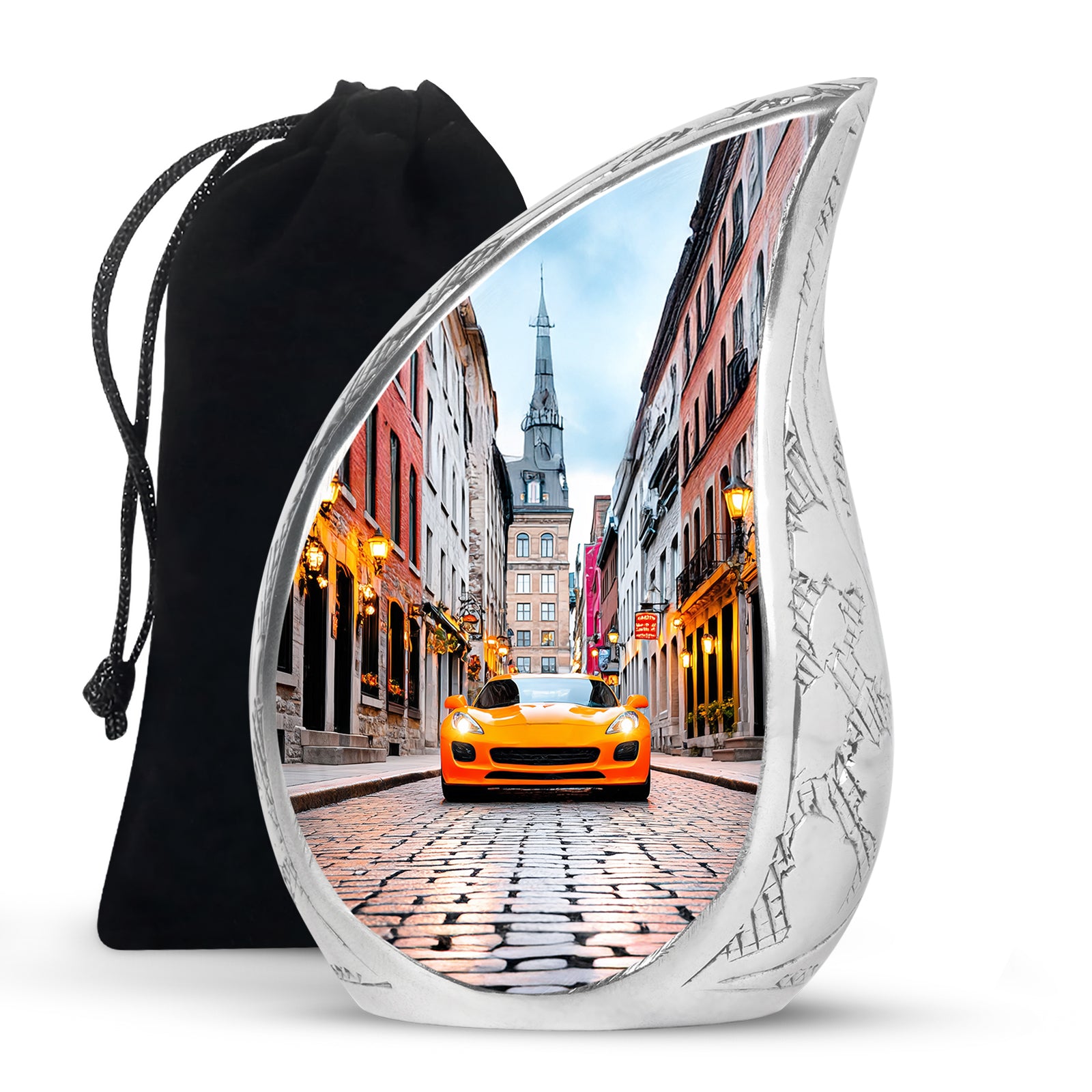 Luxury Orange Car Urn - Cremation Urn For Human Ashes