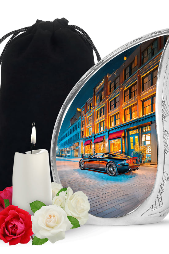 Night Street Car Urn - Decorative Cremation Urn For Adult