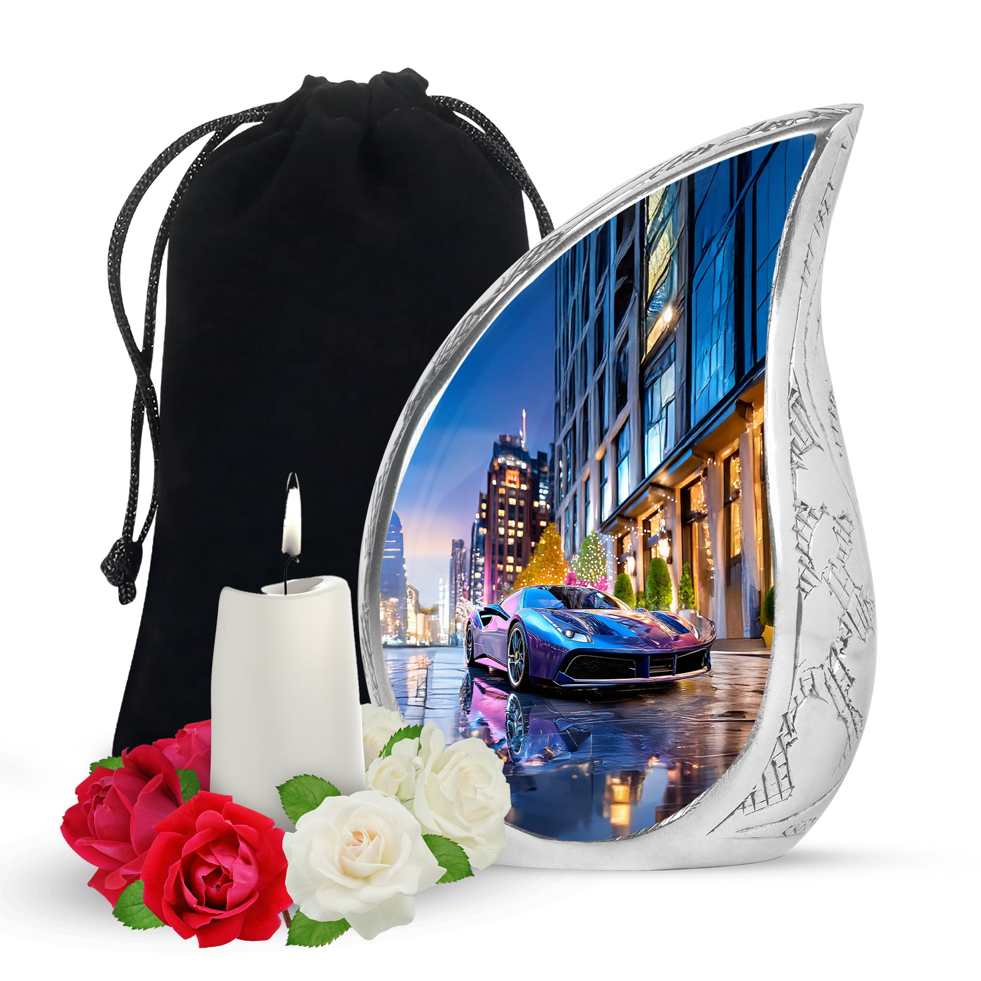 Neon Car Cremation Urn - Beautiful Memorial Urn For Male