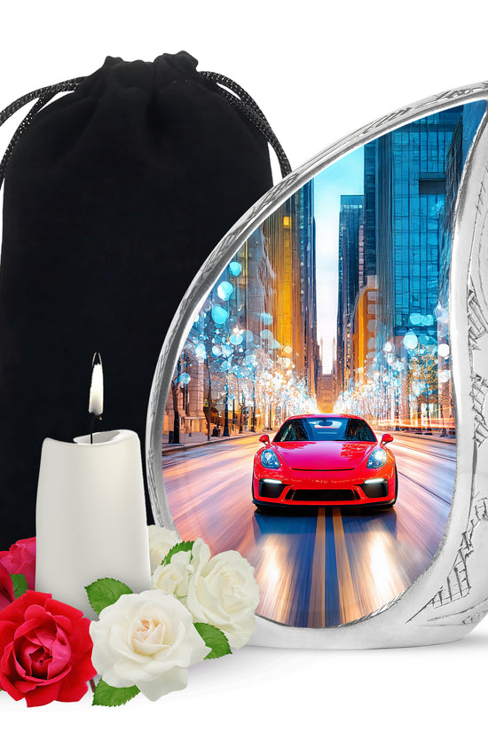 Red Supercar Speed Cremation Urn - Stylish Urn For Human Ashes