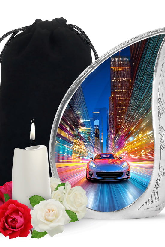 Speed Car Neon Urn - Cremation Urn For Loved Ones