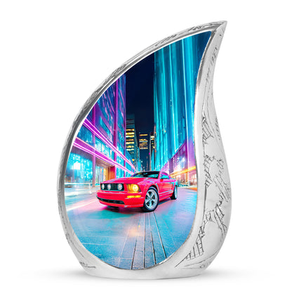 Personalized Magnificent Car Cremation Urns - Blue 10-inch, 200 cu in - Karyliz