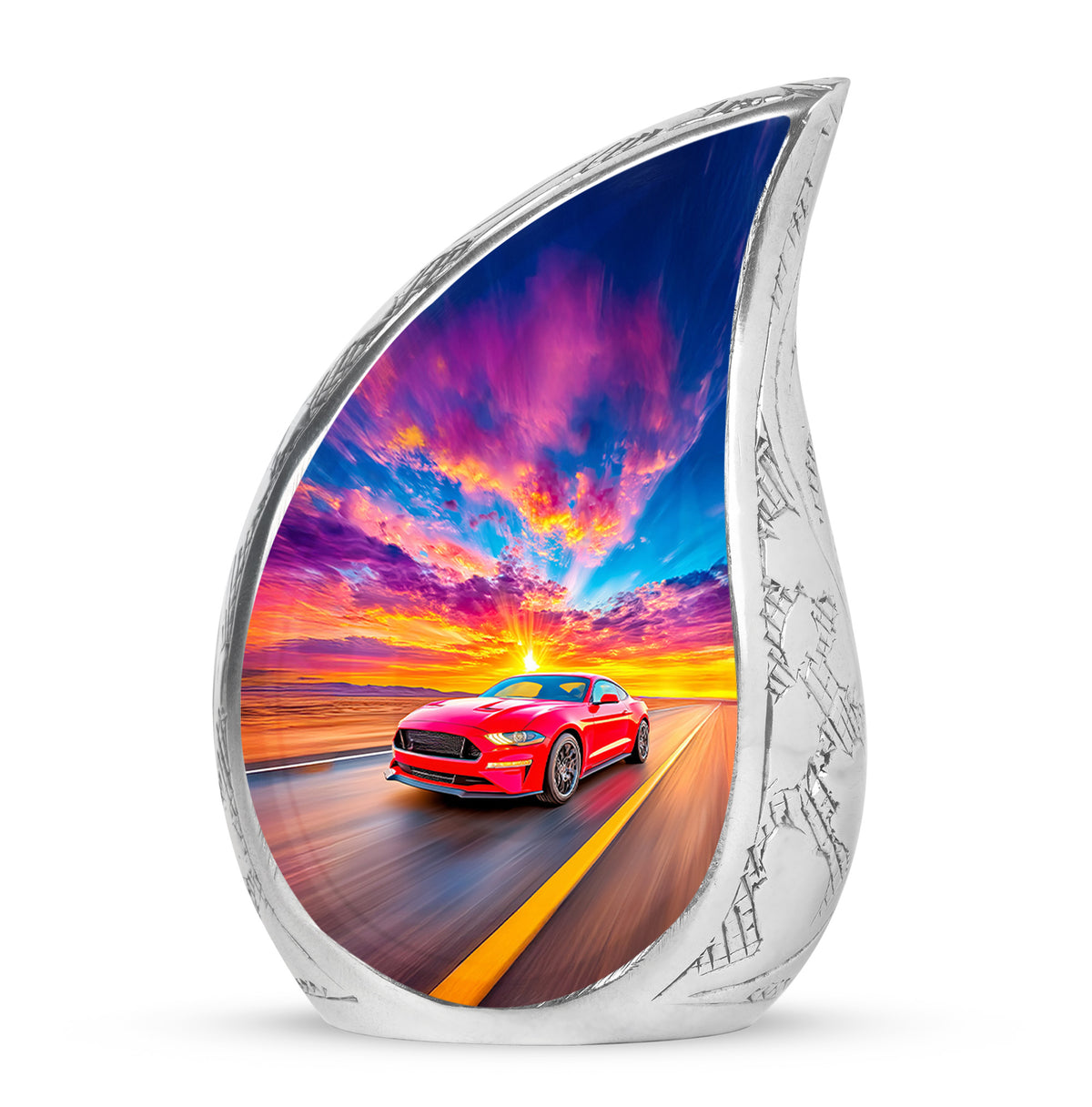 Blue Car Cremation Urns - Enduring Sentinel 10-inch, 200 cu in - Karyliz