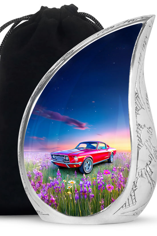 Classic Mustang Funeral Urn - Artistic Car Theme Urn For Human Ashes