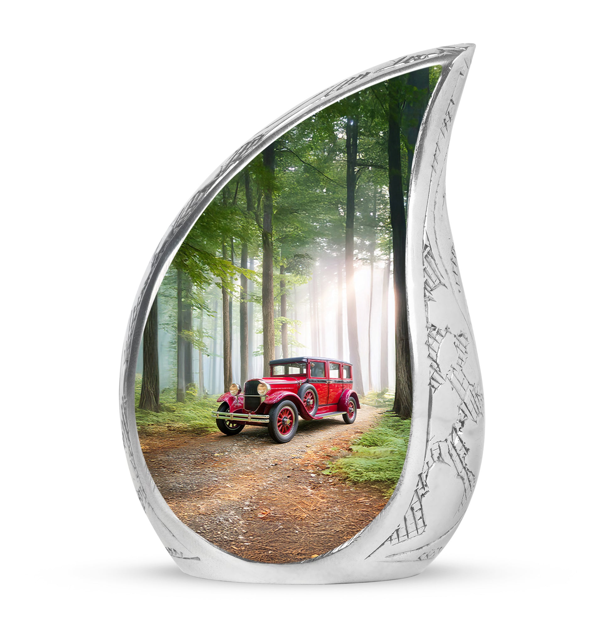 Personalized Green Cherished Car Cremation Urns for Human Ashes - 10-inch, 200 cu in - Karyliz