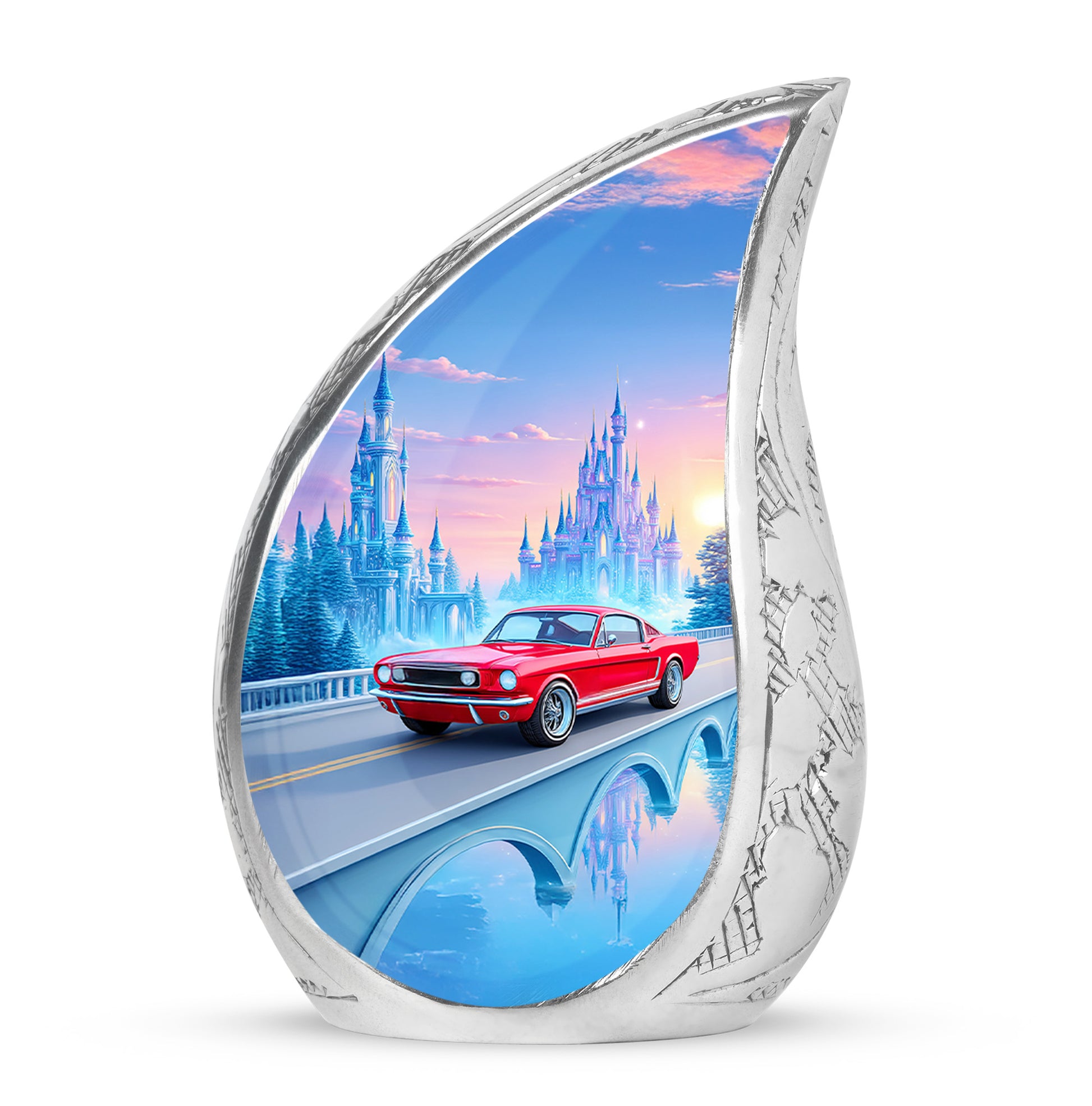 Personalized Car Cremation Urns - Pristine Blue 10-inch, 200 cu in - Karyliz