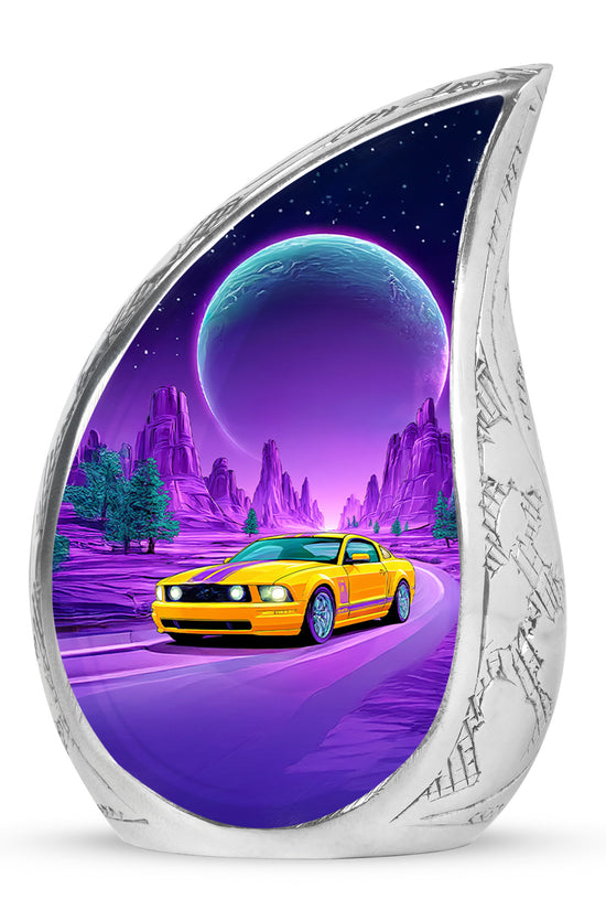 Timeless Blue Car Cremation Urn for Ashes - 10-inch, 200 cu in - Karyliz