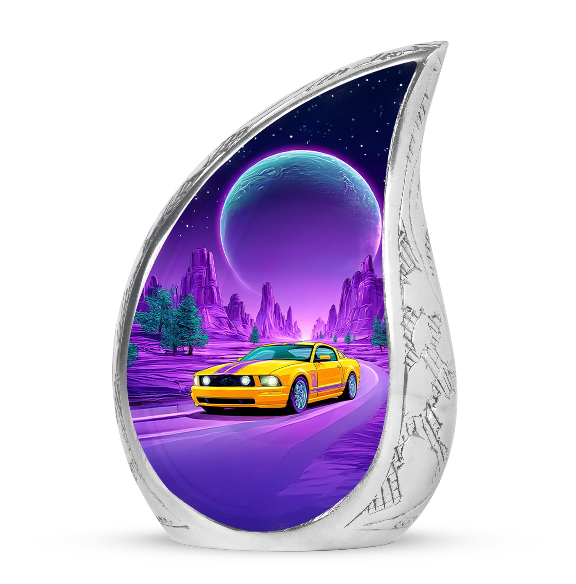 Timeless Blue Car Cremation Urn for Ashes - 10-inch, 200 cu in - Karyliz
