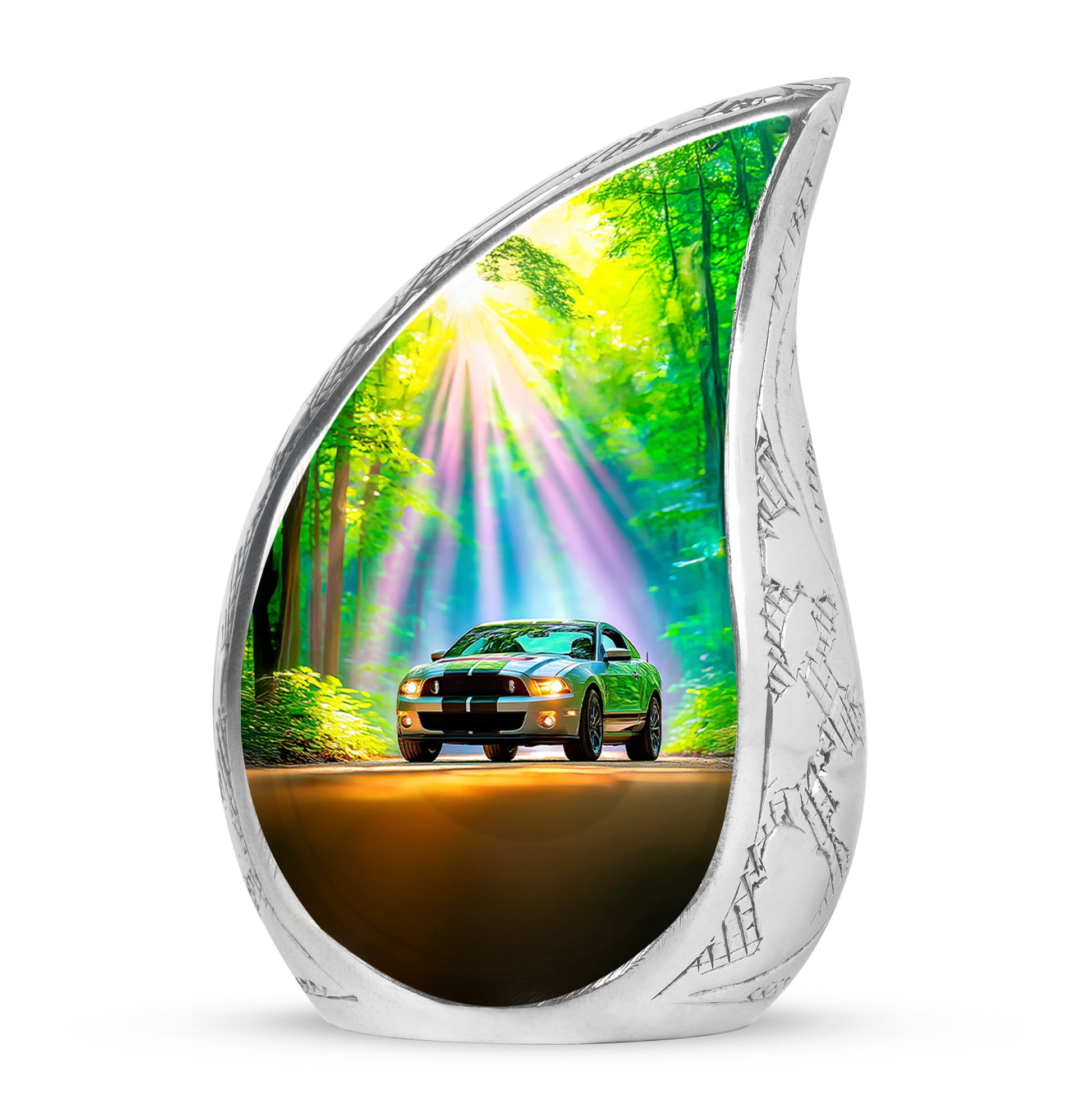 Teal Car Cremation Urns - Opulent Haven 10-inch, 200 cu in - Karyliz