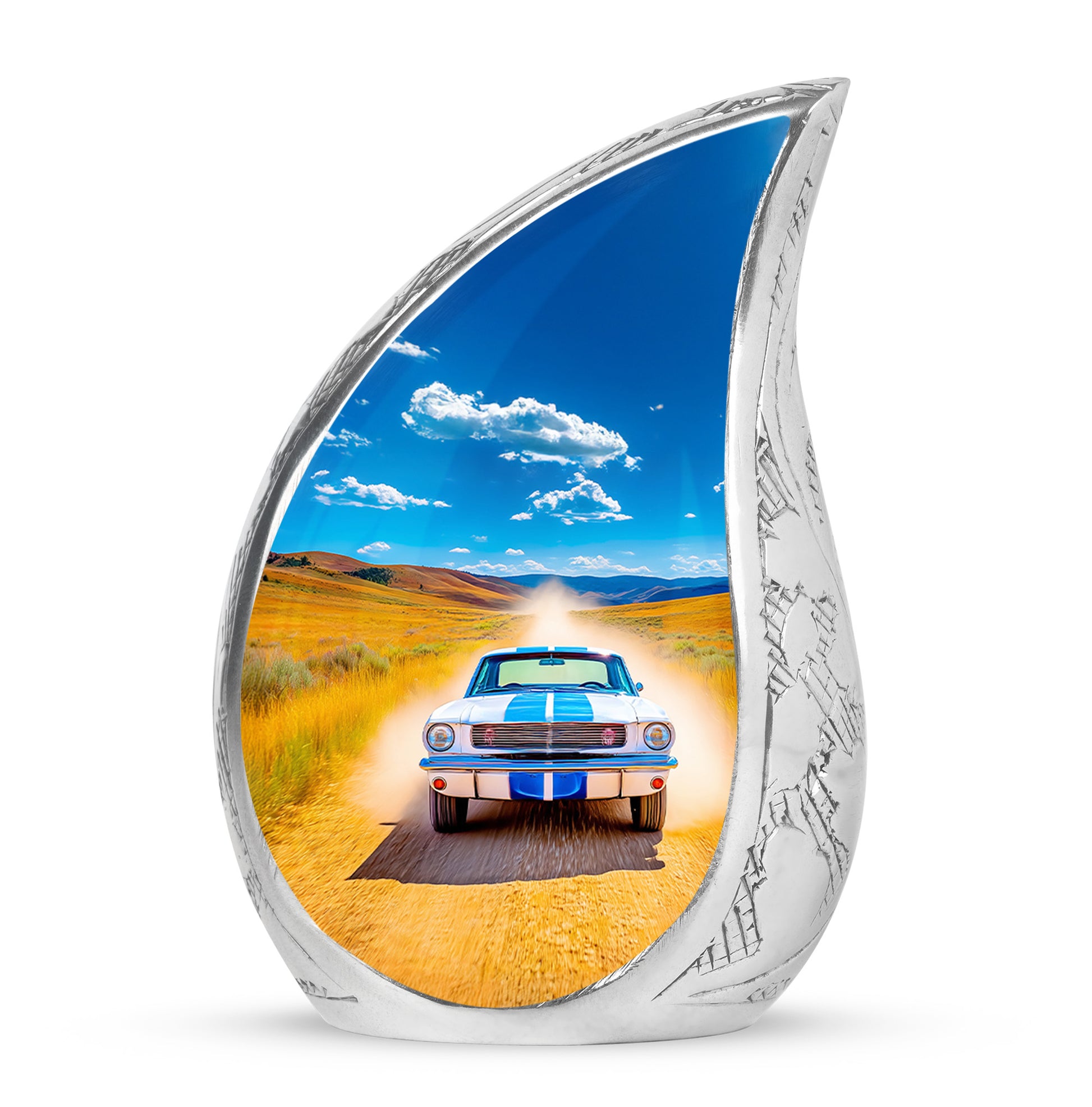 Ethereal Car Memorial Cremation Urns - Blue 10-inch, 200 cu in - Karyliz