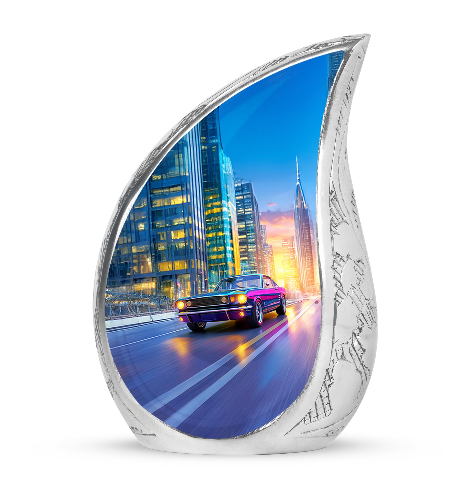 Blue Car Celebration Cremation Urns for Human Ashes - 10-inch, 200 cu in - Karyliz
