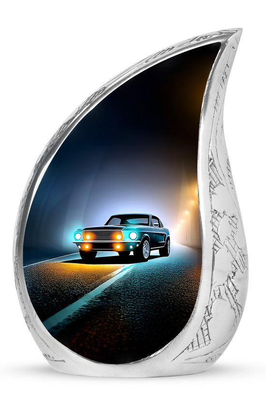Personalized Black Steadfast Car Cremation Urns for Human Ashes - 10-inch, 200 cu in - Karyliz