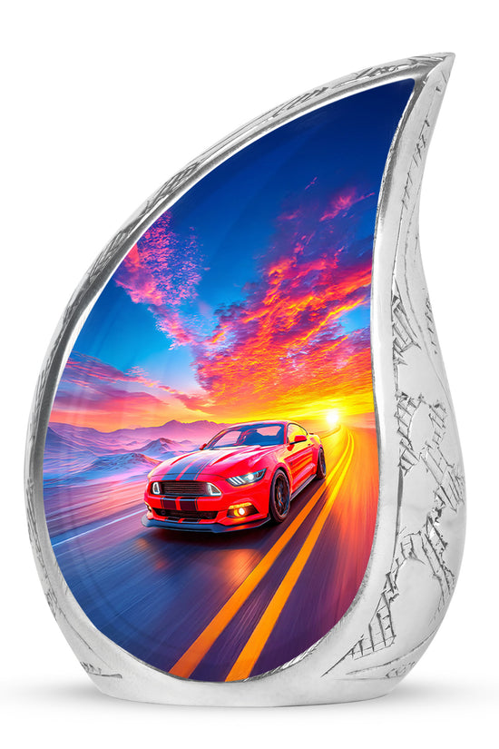 Blue Car Cremation Urns - Opulent Reflection 10-inch, 200 cu in - Karyliz