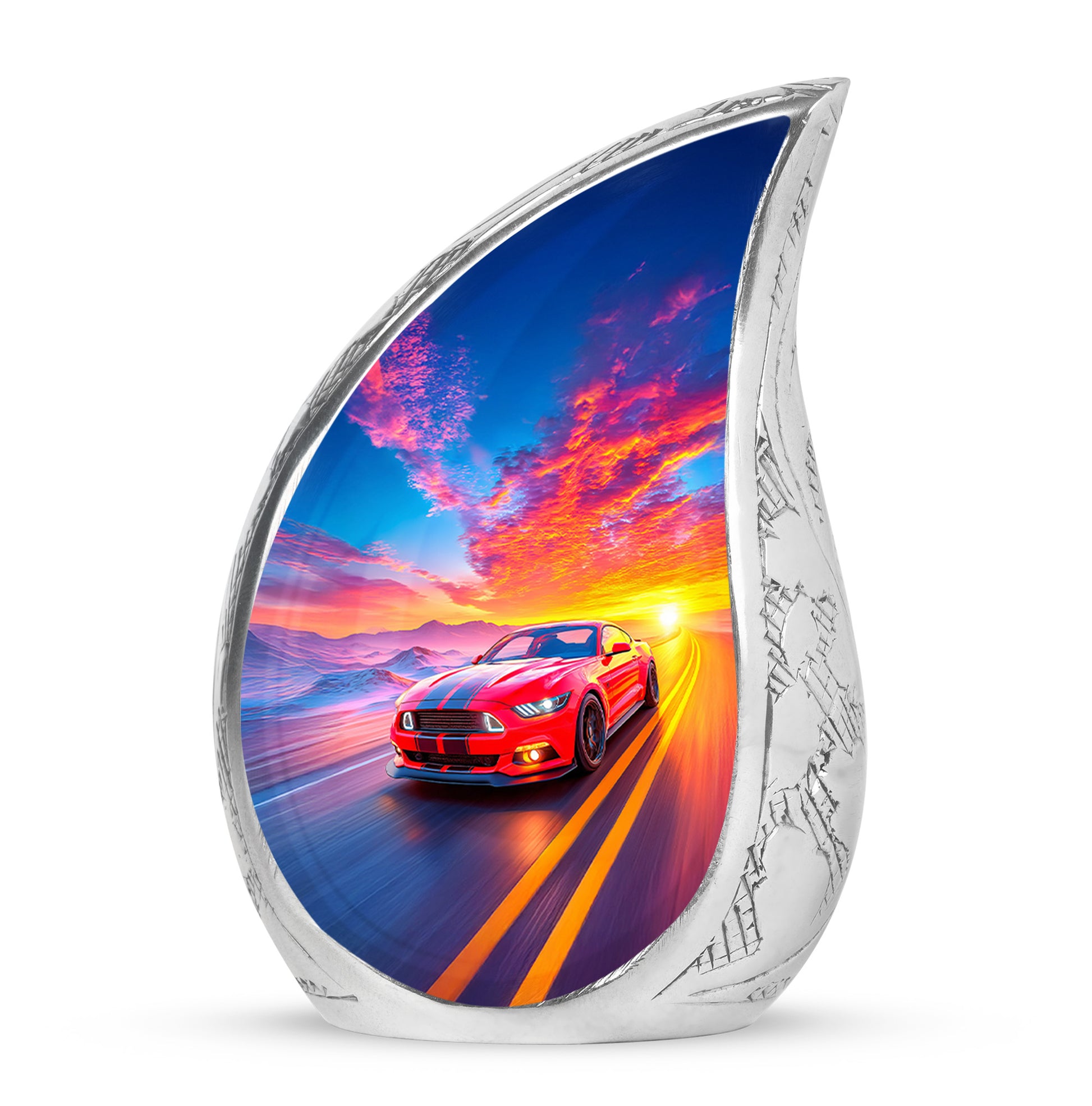 Blue Car Cremation Urns - Opulent Reflection 10-inch, 200 cu in - Karyliz