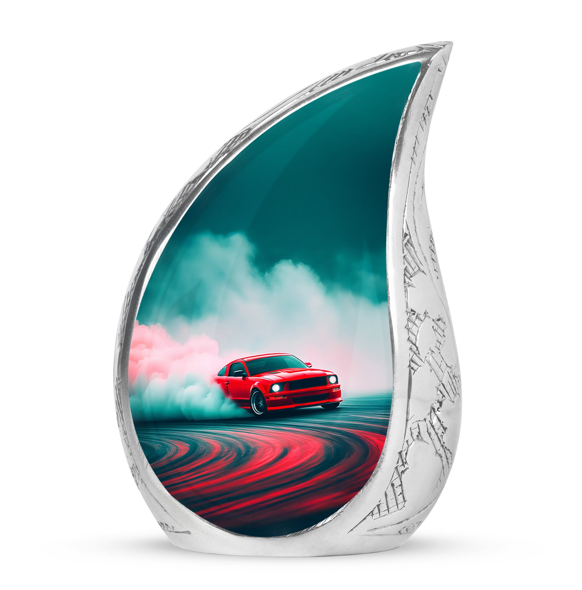 Personalized Seraphic Car Cremation Urns - Teal 10-inch, 200 cu in - Karyliz