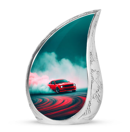 Personalized Seraphic Car Cremation Urns - Teal 10-inch, 200 cu in - Karyliz