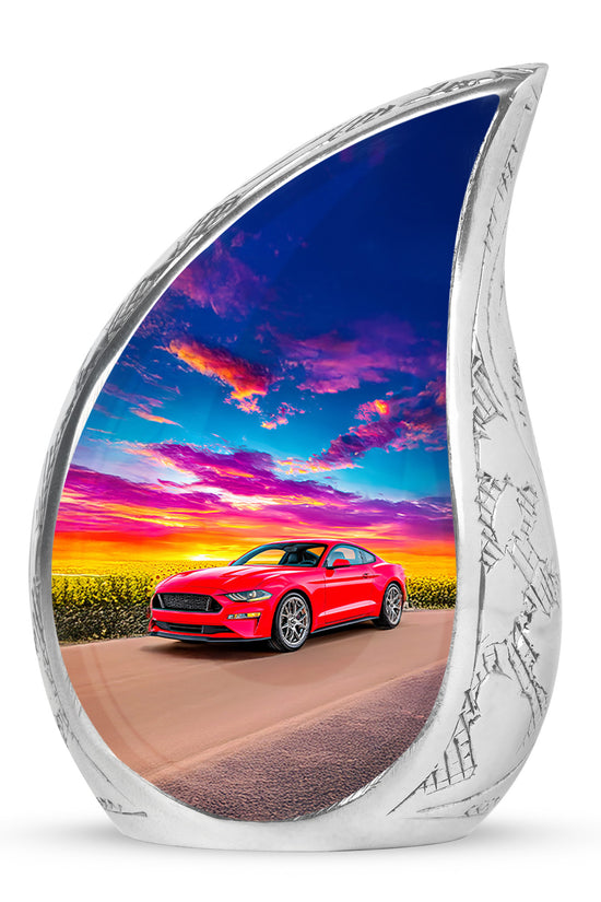Personalized Elegant Car Cremation Urns - Blue 10-inch, 200 cu in - Karyliz