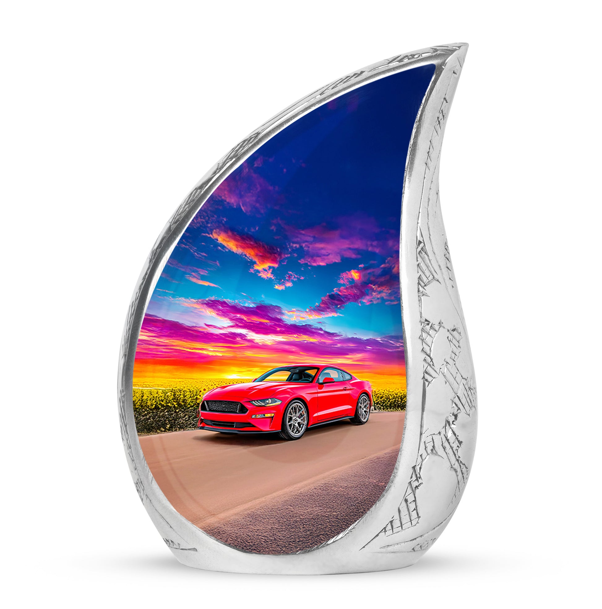 Personalized Elegant Car Cremation Urns - Blue 10-inch, 200 cu in - Karyliz