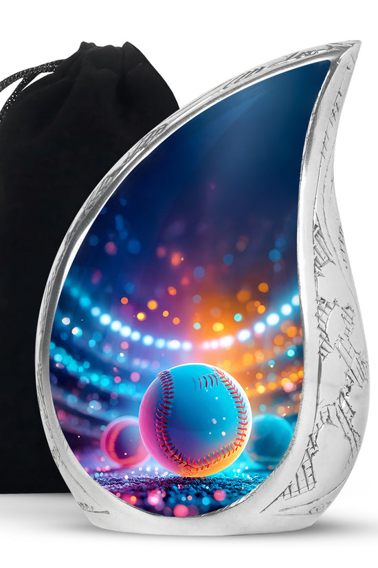 Glowing Baseball Memorial Urn - Decorative Urn For Male