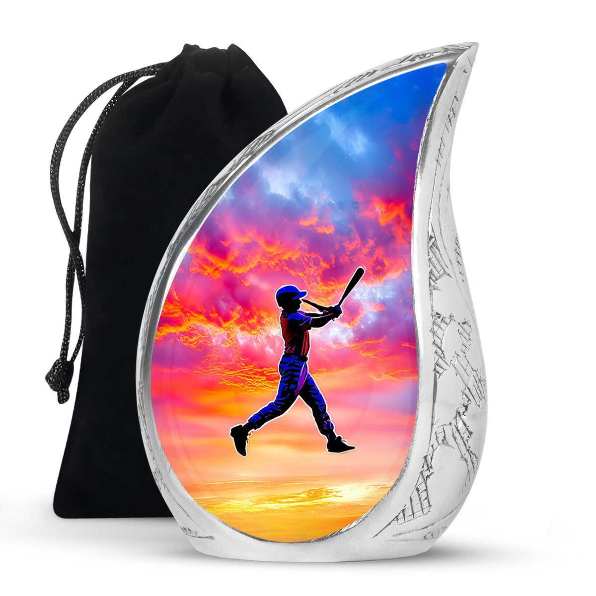 Sunset Baseball Player Urn - Cremation Urn For Human Ashes