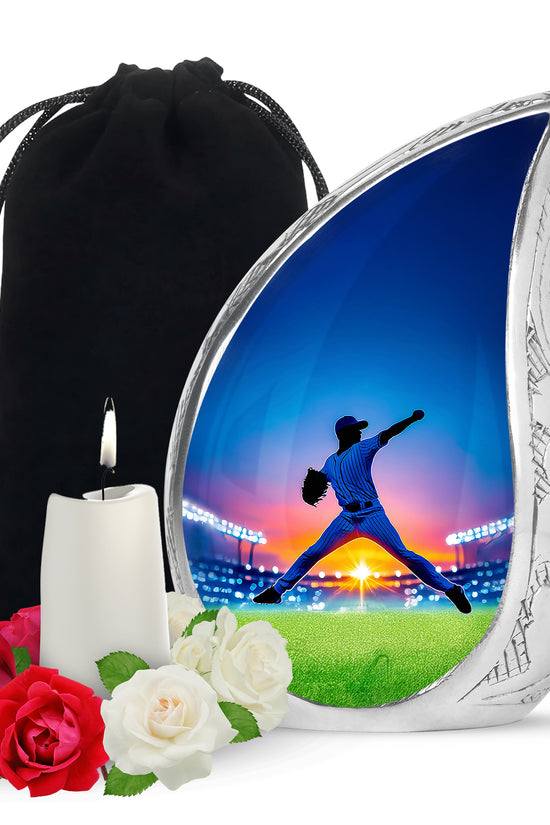 Baseball Pitcher Memorial Urn - Decorative Urn For Adult Male