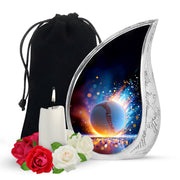 Baseball Fire Cremation Urn - Memorial Urn For Adult Ashes