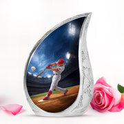 Radiant Baseball Memorial Cremation Urns - Blue 10-inch, 200 cu in - Yatskia