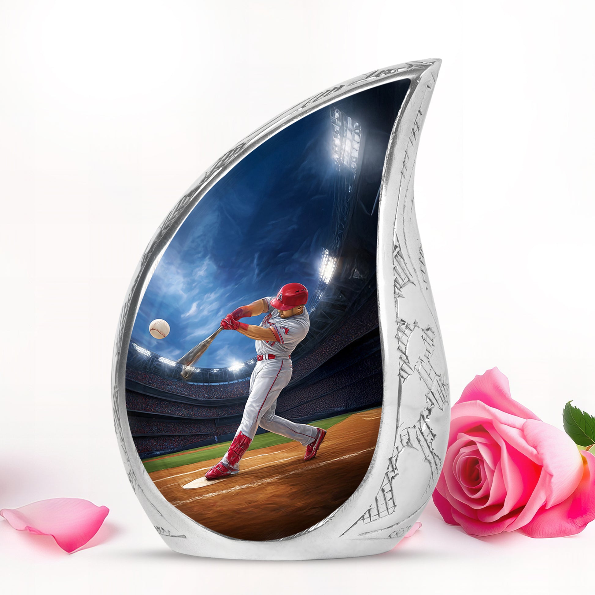 Radiant Baseball Memorial Cremation Urns - Blue 10-inch, 200 cu in - Yatskia
