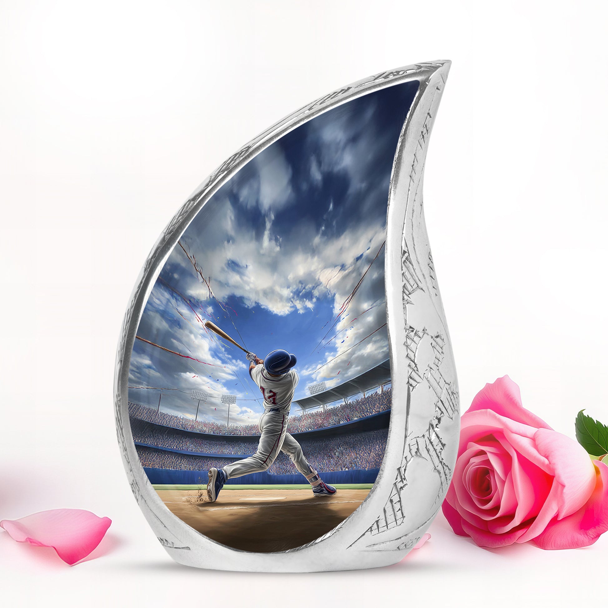 Blue Baseball Cremation Urns - Glorious Tribute 10-inch, 200 cu in - Yatskia
