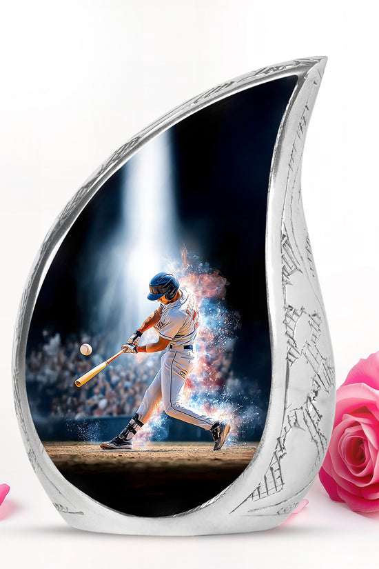 Black Baseball Reflection Cremation Urns for Human Ashes - 10-inch, 200 cu in - Yatskia