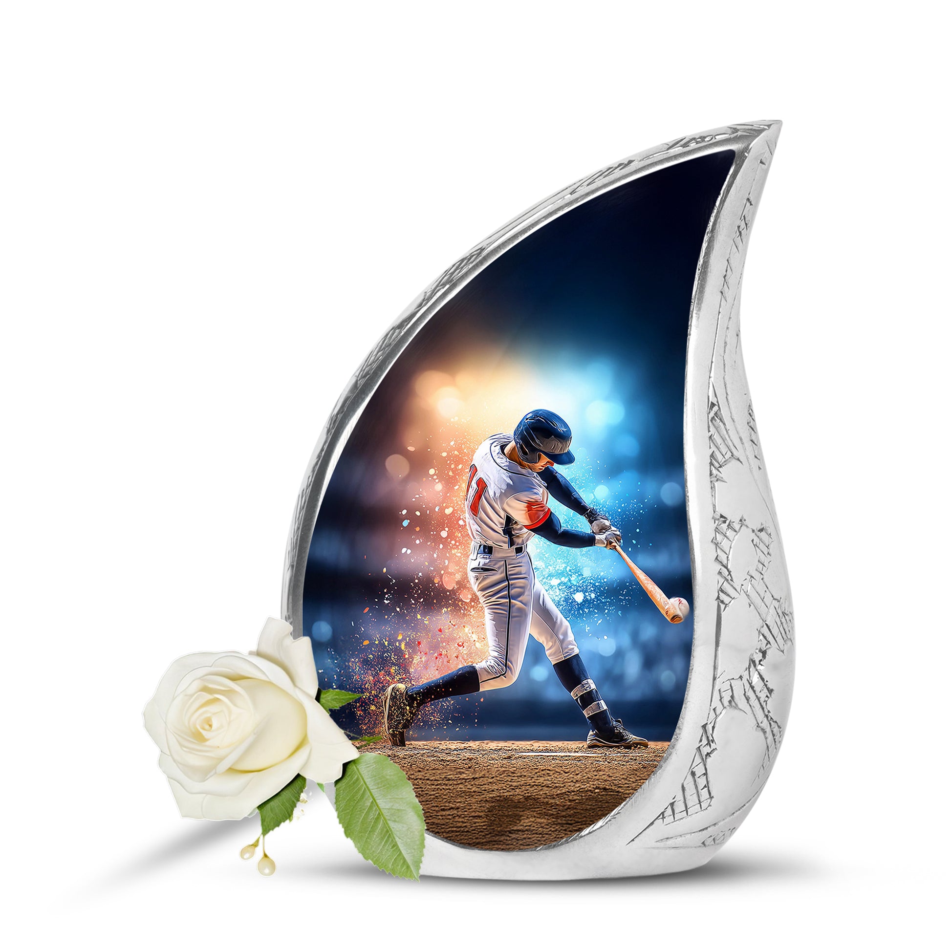 Remarkable Baseball Memorial Cremation Urns - Blue 10-inch, 200 cu in - Yatskia