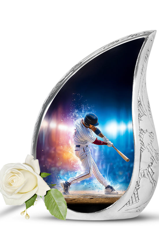 Personalized Refined Baseball Cremation Urns - Black 10-inch, 200 cu in - Yatskia