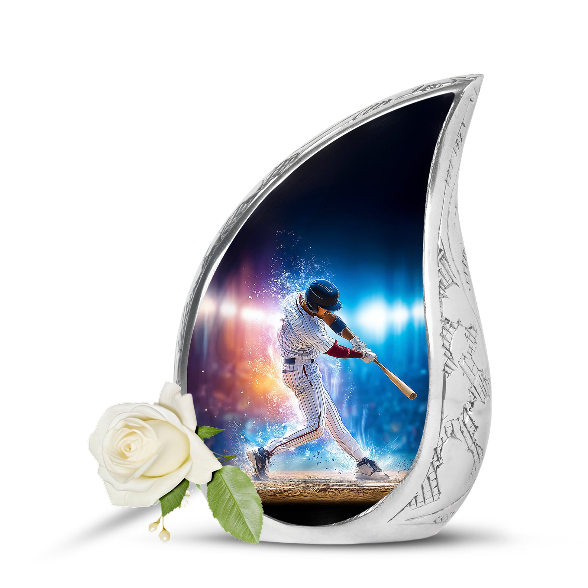 Personalized Refined Baseball Cremation Urns - Black 10-inch, 200 cu in - Yatskia