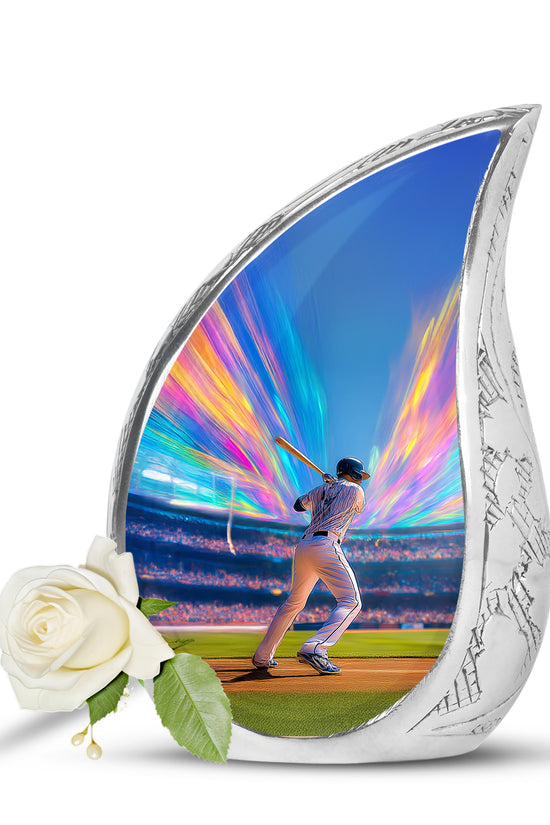 Personalized Baseball Cremation Urns - Eminent Blue 10-inch, 200 cu in - Yatskia