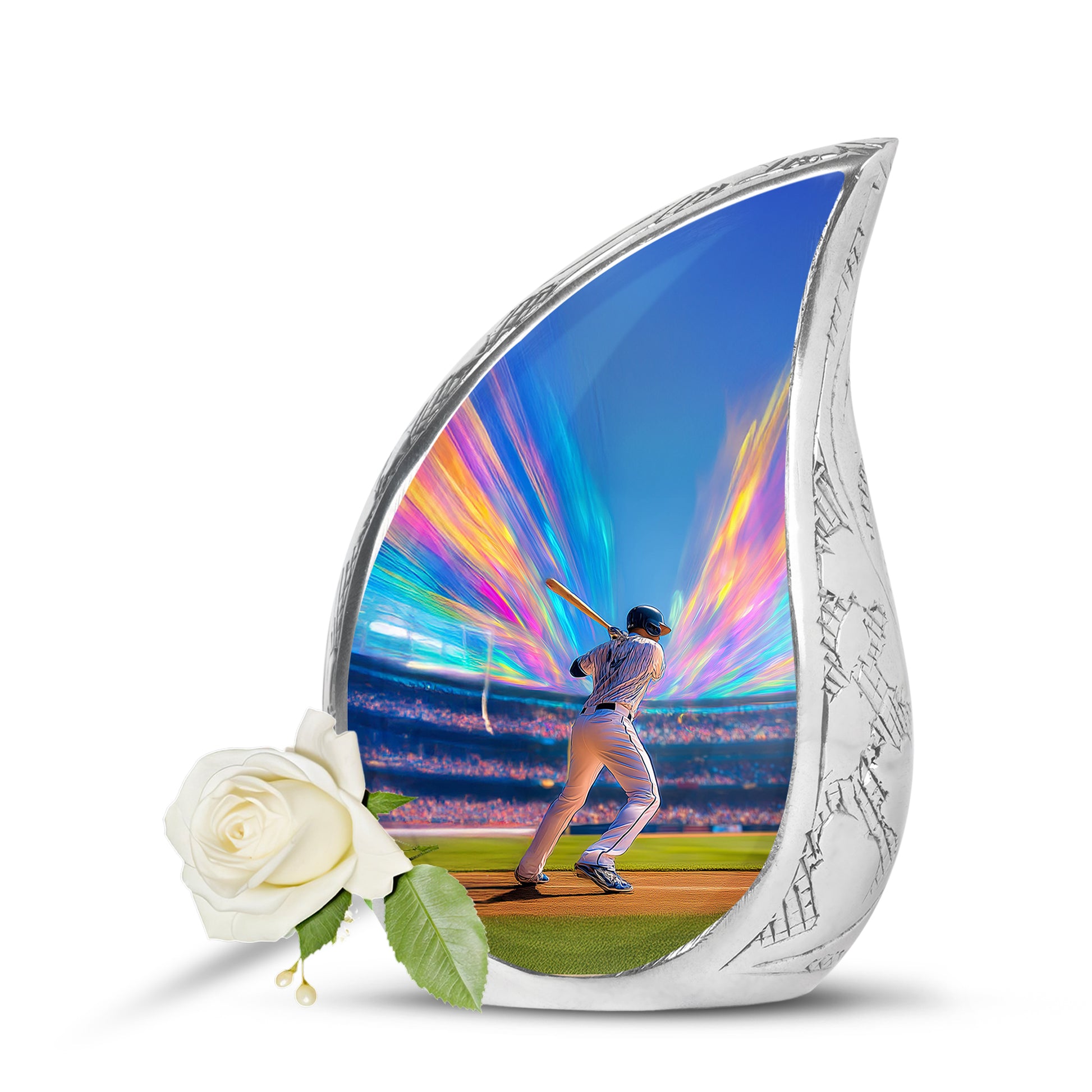 Personalized Baseball Cremation Urns - Eminent Blue 10-inch, 200 cu in - Yatskia