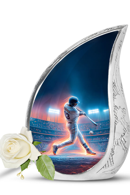 Personalized Eternal Baseball Cremation Urns - Blue 10-inch, 200 cu in - Yatskia