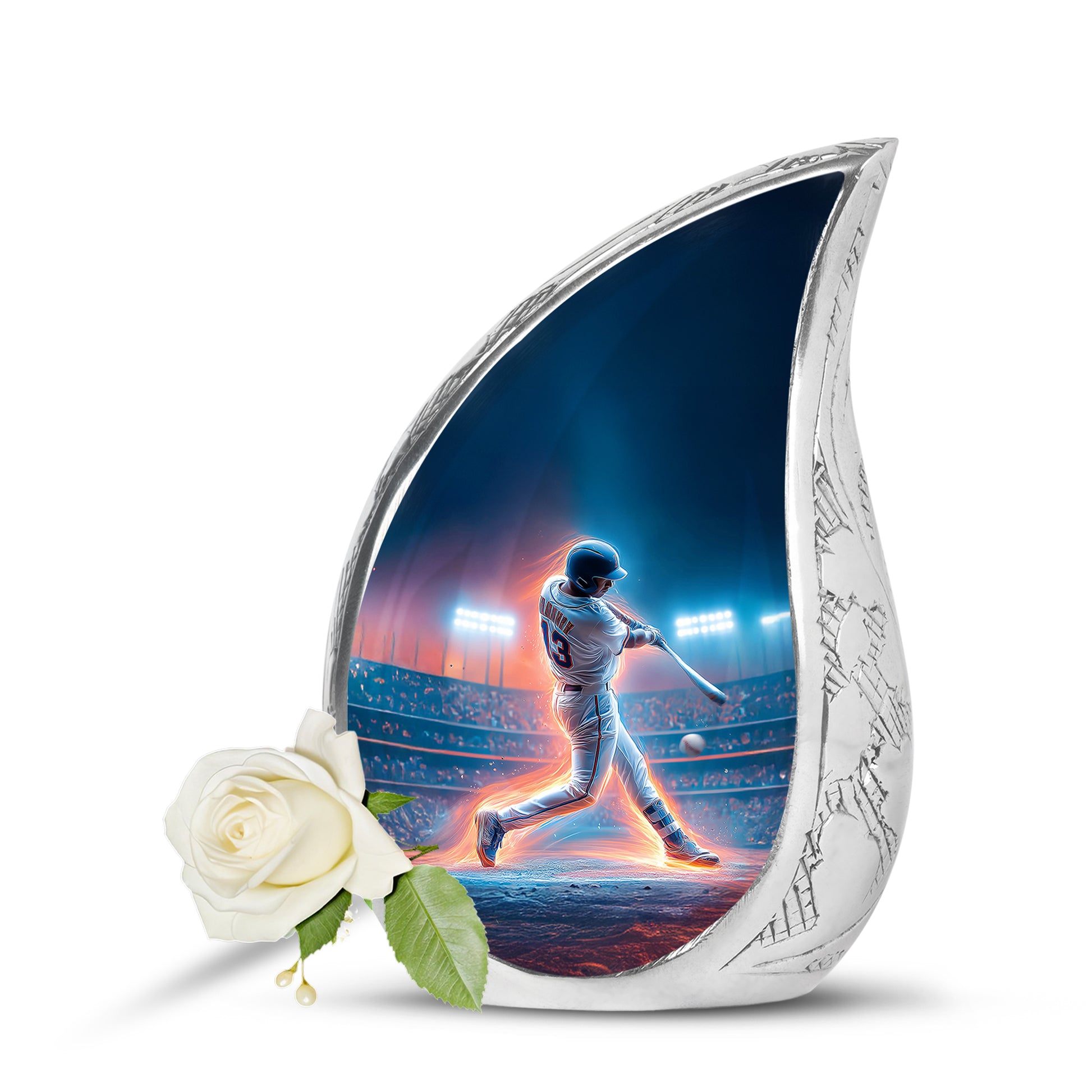 Personalized Eternal Baseball Cremation Urns - Blue 10-inch, 200 cu in - Yatskia