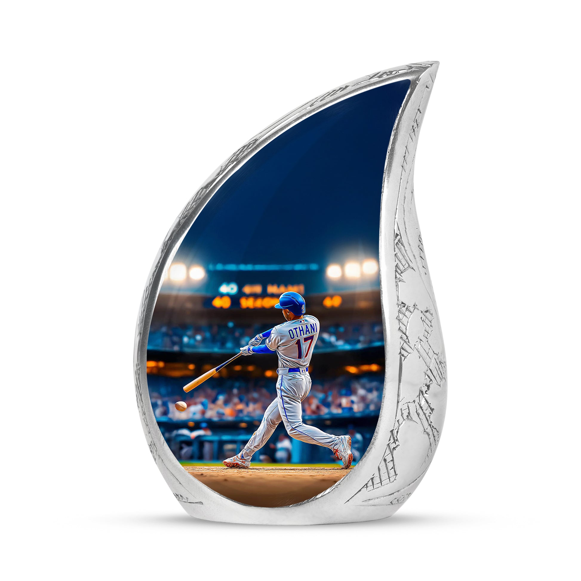 Illustrious Baseball Memorial Cremation Urns - Blue 10-inch, 200 cu in - Yatskia