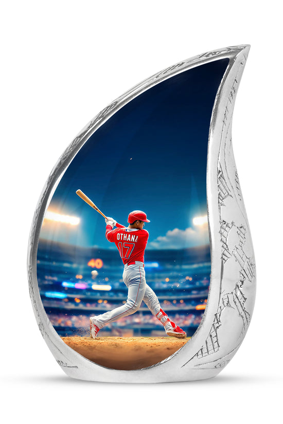 Blessed Baseball Cremation Urns for Human Ashes - Blue 10-inch - Yatskia