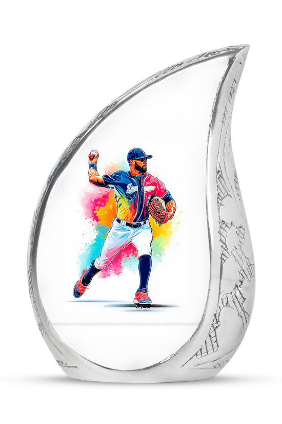 Inspiring White Baseball Keepsake Urn for Human Ashes - 10-inch, 200 cu in - Yatskia