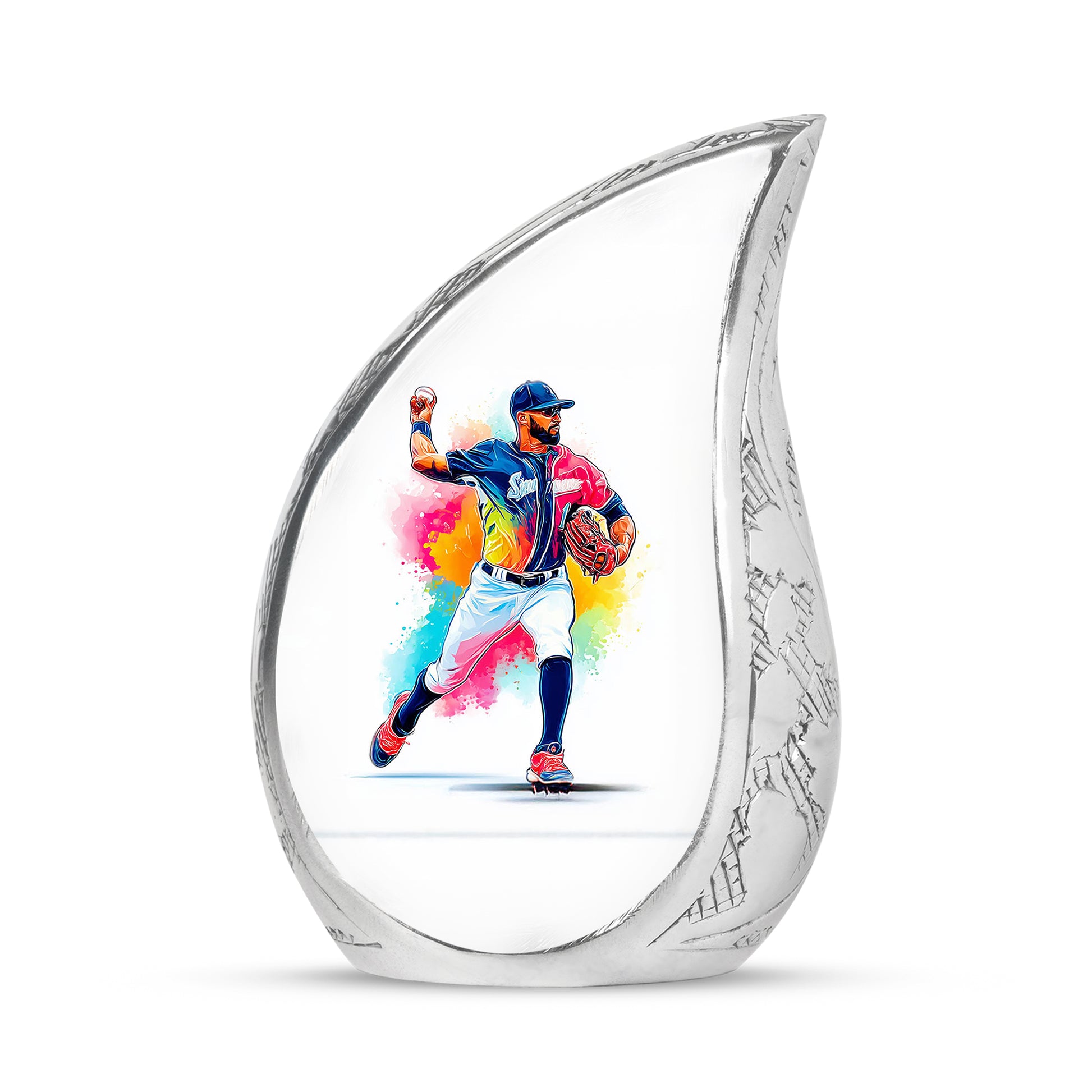 Inspiring White Baseball Keepsake Urn for Human Ashes - 10-inch, 200 cu in - Yatskia