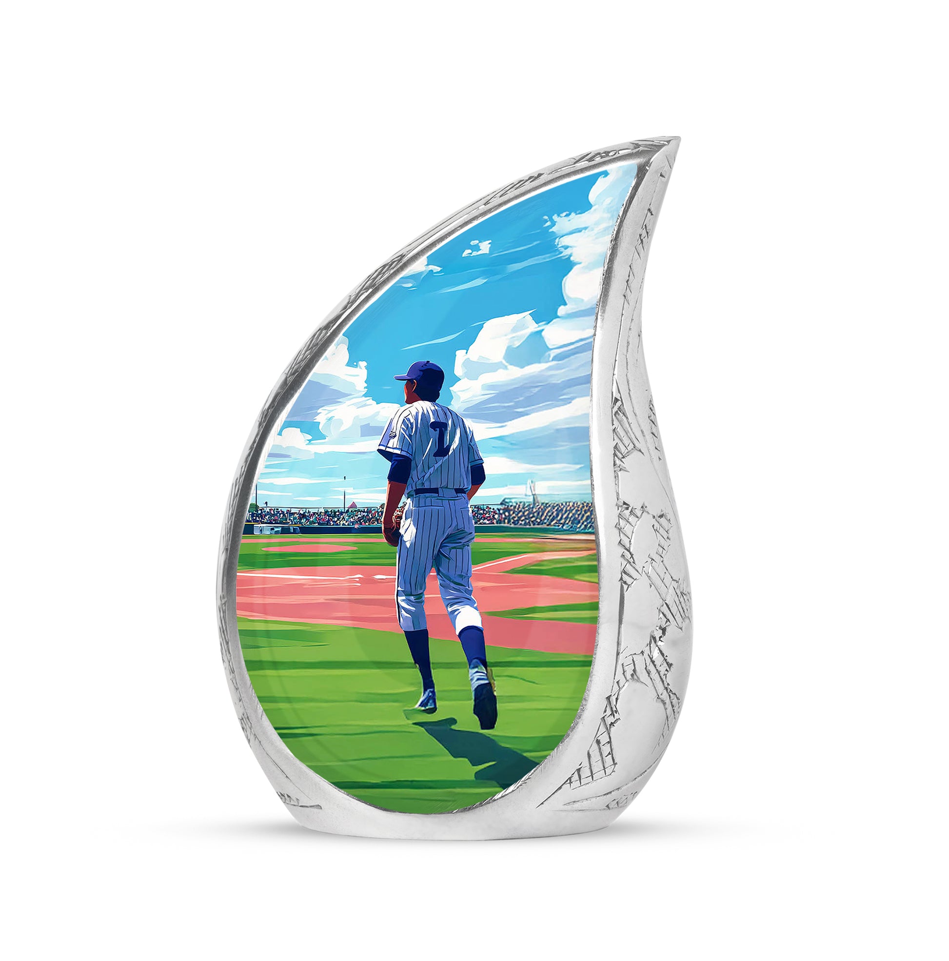 Sublime Baseball Cremation Urns for Human Ashes - Blue 10-inch - Yatskia
