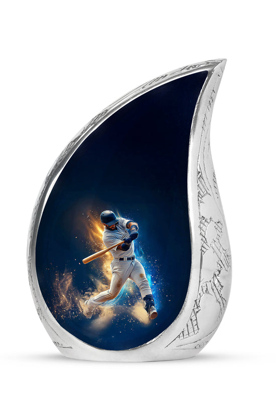 Radiant Baseball Memorial Cremation Urns - Blue 10-inch, 200 cu in - Yatskia