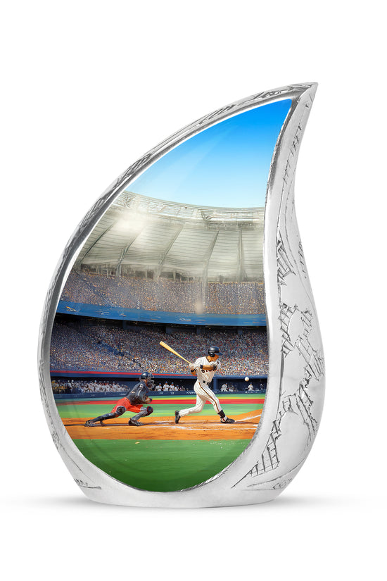 Lustrous Baseball Cremation Urns for Human Ashes - Black 10-inch - Yatskia