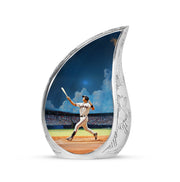 Blue Baseball Blessing Cremation Urns for Human Ashes - 10-inch, 200 cu in - Yatskia