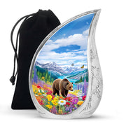 Mountain Bear Memorial Urn - Nature Cremation Urn For Adult